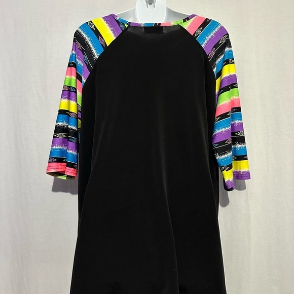 womens  multicolor Relaxed 3/4 Sleeve shirt, XL - Picture 3 of 4
